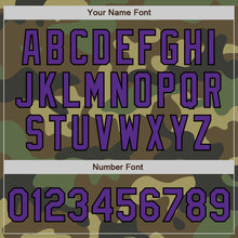 Load image into Gallery viewer, Custom Camo Purple-Black Bomber Varsity Letterman Salute To Service Zipper Jacket