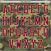 Load image into Gallery viewer, Custom Camo Maroon-Cream Bomber Varsity Letterman Salute To Service Zipper Jacket