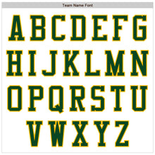 Load image into Gallery viewer, Custom White Green-Gold Bomber Varsity Letterman Zipper Jacket