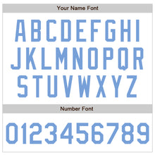 Load image into Gallery viewer, Custom White Light Blue Bomber Varsity Letterman Zipper Jacket