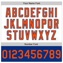 Load image into Gallery viewer, Custom White Orange-Royal Bomber Varsity Letterman Two Tone Zipper Jacket