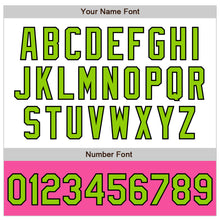 Load image into Gallery viewer, Custom White Neon Green Black-Pink Bomber Varsity Letterman Two Tone Zipper Jacket