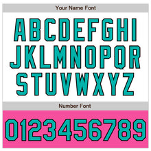 Load image into Gallery viewer, Custom White Aqua Black-Pink Bomber Varsity Letterman Two Tone Zipper Jacket