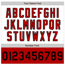 Load image into Gallery viewer, Custom White Black-Red Bomber Varsity Letterman Two Tone Zipper Jacket