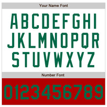 Load image into Gallery viewer, Custom White Kelly Green-Red Bomber Varsity Letterman Two Tone Zipper Jacket