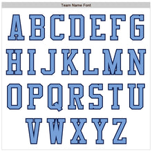 Load image into Gallery viewer, Custom White Navy-Light Blue Bomber Varsity Letterman Two Tone Zipper Jacket