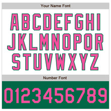 Load image into Gallery viewer, Custom White Pink-Kelly Green Bomber Varsity Letterman Two Tone Zipper Jacket