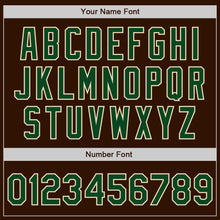 Load image into Gallery viewer, Custom Brown Green-Cream Bomber Varsity Letterman Zipper Jacket