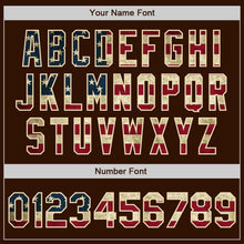 Load image into Gallery viewer, Custom Brown Vintage USA Flag Cream-Maroon Bomber Varsity Letterman Zipper Jacket