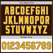 Load image into Gallery viewer, Custom Brown Gold-White Bomber Varsity Letterman Two Tone Zipper Jacket