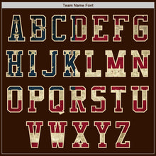 Load image into Gallery viewer, Custom Brown Vintage USA Flag Cream-Maroon Bomber Varsity Letterman Two Tone Zipper Jacket