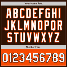 Load image into Gallery viewer, Custom Brown White-Orange Bomber Varsity Letterman Two Tone Zipper Jacket