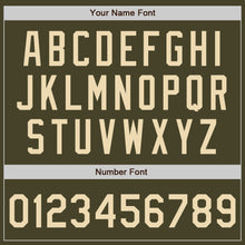 Load image into Gallery viewer, Custom Olive Cream-Black Bomber Varsity Letterman Salute To Service Zipper Jacket