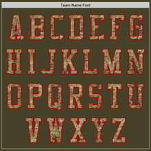 Load image into Gallery viewer, Custom Olive Camo Red-Black Bomber Varsity Letterman Salute To Service Zipper Jacket