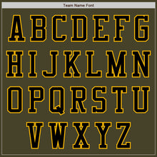 Load image into Gallery viewer, Custom Olive Black-Gold Bomber Varsity Letterman Salute To Service Zipper Jacket