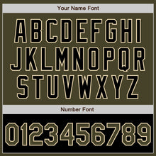 Load image into Gallery viewer, Custom Olive Black-Cream Bomber Varsity Letterman Two Tone Salute To Service Zipper Jacket