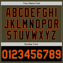 Load image into Gallery viewer, Custom Olive Orange-Black Bomber Varsity Letterman Two Tone Salute To Service Zipper Jacket