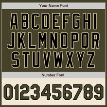 Load image into Gallery viewer, Custom Olive Black-Cream Bomber Varsity Letterman Two Tone Salute To Service Zipper Jacket