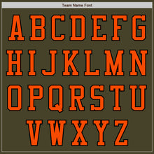 Load image into Gallery viewer, Custom Olive Black-Orange Bomber Varsity Letterman Two Tone Salute To Service Zipper Jacket