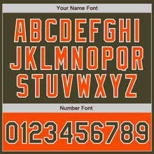 Load image into Gallery viewer, Custom Olive White-Orange Bomber Varsity Letterman Two Tone Salute To Service Zipper Jacket