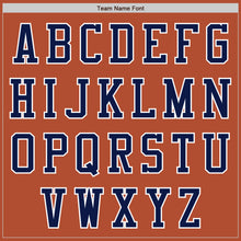 Load image into Gallery viewer, Custom Texas Orange Navy-White Bomber Varsity Letterman Zipper Jacket