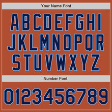 Load image into Gallery viewer, Custom Texas Orange Navy-Light Blue Bomber Varsity Letterman Zipper Jacket