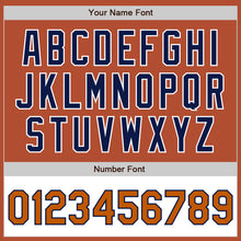 Load image into Gallery viewer, Custom Texas Orange Navy-White Bomber Varsity Letterman Two Tone Zipper Jacket