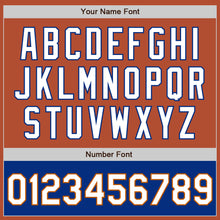 Load image into Gallery viewer, Custom Texas Orange White-Royal Bomber Varsity Letterman Two Tone Zipper Jacket