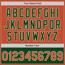 Load image into Gallery viewer, Custom Texas Orange Cream-Green Bomber Varsity Letterman Two Tone Zipper Jacket