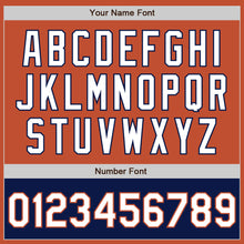 Load image into Gallery viewer, Custom Texas Orange White-Navy Bomber Varsity Letterman Two Tone Zipper Jacket