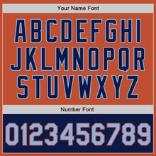 Load image into Gallery viewer, Custom Texas Orange Light Blue-Navy Bomber Varsity Letterman Two Tone Zipper Jacket