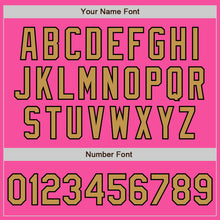 Load image into Gallery viewer, Custom Pink Old Gold-Black Bomber Varsity Letterman Zipper Jacket