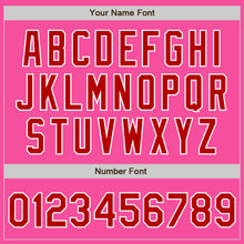 Load image into Gallery viewer, Custom Pink Red-White Bomber Varsity Letterman Zipper Jacket