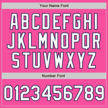 Load image into Gallery viewer, Custom Pink White-Navy Bomber Varsity Letterman Zipper Jacket