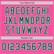 Load image into Gallery viewer, Custom Pink Kelly Green-White Bomber Varsity Letterman Zipper Jacket