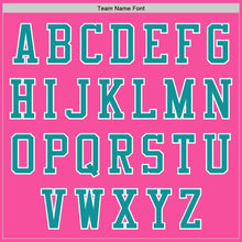 Load image into Gallery viewer, Custom Pink Teal-White Bomber Varsity Letterman Zipper Jacket