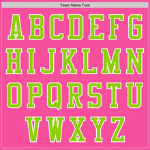 Load image into Gallery viewer, Custom Pink Neon Green-White Bomber Varsity Letterman Zipper Jacket