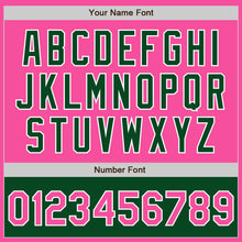 Load image into Gallery viewer, Custom Pink White-Green Bomber Varsity Letterman Two Tone Zipper Jacket