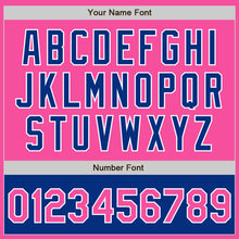 Load image into Gallery viewer, Custom Pink White-Royal Bomber Varsity Letterman Two Tone Zipper Jacket