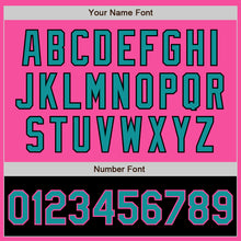 Load image into Gallery viewer, Custom Pink Teal-Black Bomber Varsity Letterman Two Tone Zipper Jacket