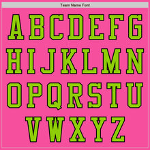 Load image into Gallery viewer, Custom Pink Neon Green-Black Bomber Varsity Letterman Two Tone Zipper Jacket