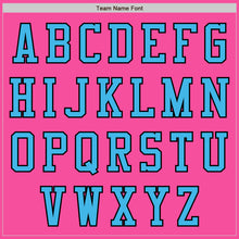 Load image into Gallery viewer, Custom Pink Sky Blue-Black Bomber Varsity Letterman Two Tone Zipper Jacket