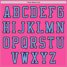 Load image into Gallery viewer, Custom Pink Black-Light Blue Bomber Varsity Letterman Two Tone Zipper Jacket