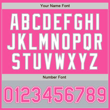 Load image into Gallery viewer, Custom Pink White-Gray Bomber Varsity Letterman Two Tone Zipper Jacket