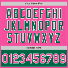 Load image into Gallery viewer, Custom Pink White-Kelly Green Bomber Varsity Letterman Two Tone Zipper Jacket