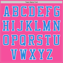 Load image into Gallery viewer, Custom Pink White-Powder Blue Bomber Varsity Letterman Two Tone Zipper Jacket