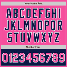 Load image into Gallery viewer, Custom Pink White-Navy Bomber Varsity Letterman Two Tone Zipper Jacket