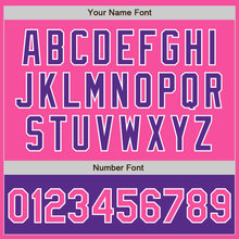 Load image into Gallery viewer, Custom Pink White-Purple Bomber Varsity Letterman Two Tone Zipper Jacket