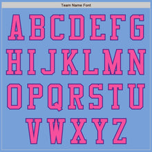 Load image into Gallery viewer, Custom Light Blue Pink Purple-Black Bomber Varsity Letterman Zipper Jacket