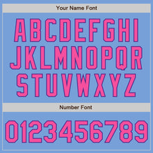 Load image into Gallery viewer, Custom Light Blue Pink Purple-Black Bomber Varsity Letterman Zipper Jacket